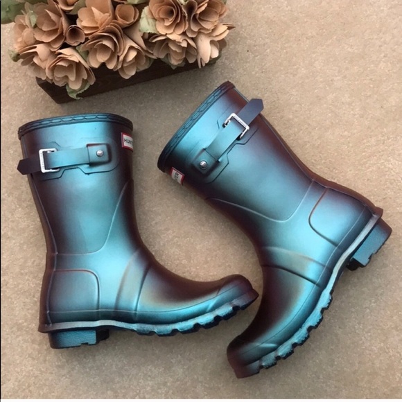 hunter boots wave blue